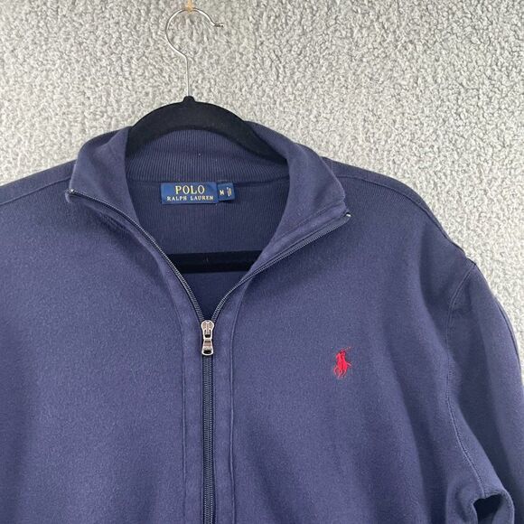 Polo Ralph Lauren Cotton Track Jacket Full Zip Embroidered Size Medium - Picture 5 of 12